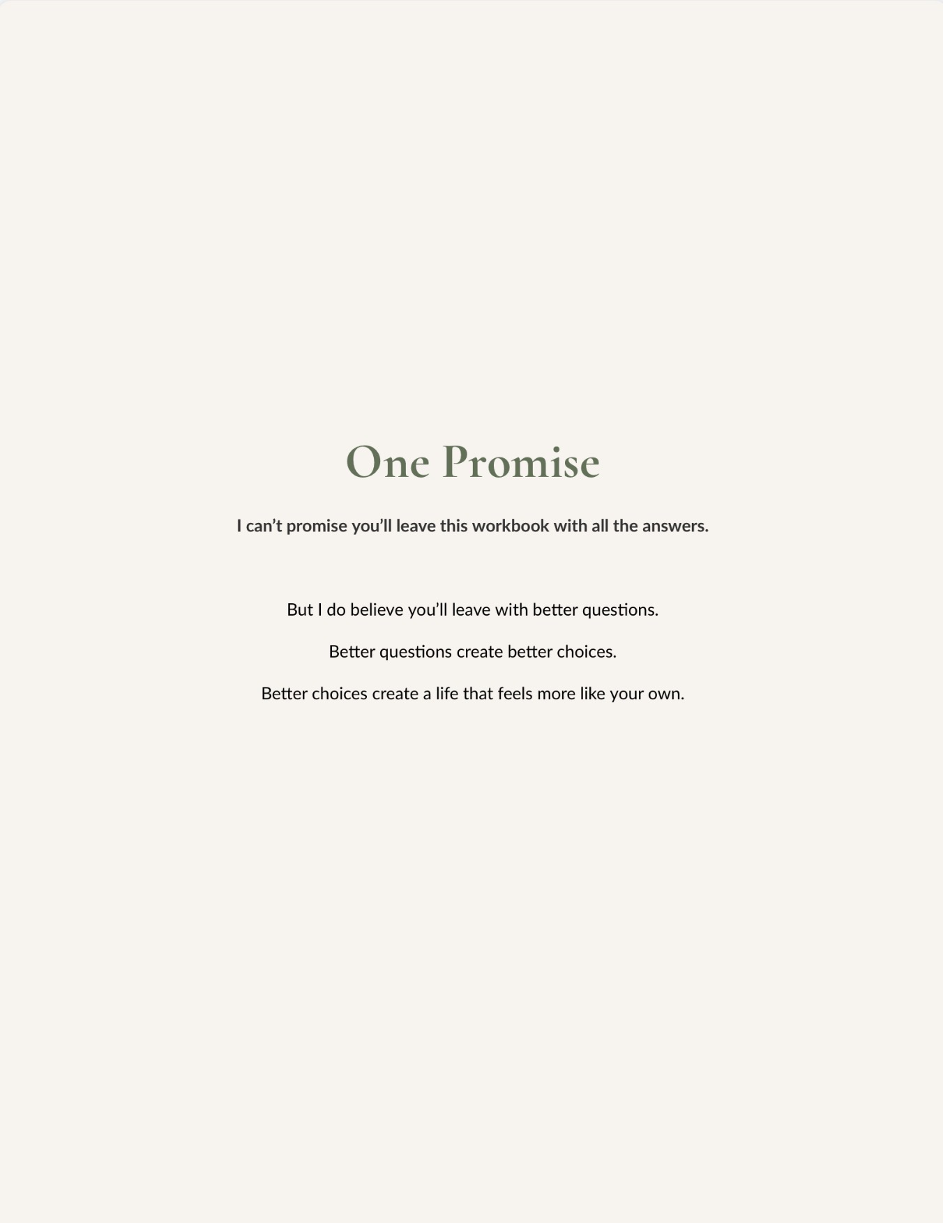 One Promise