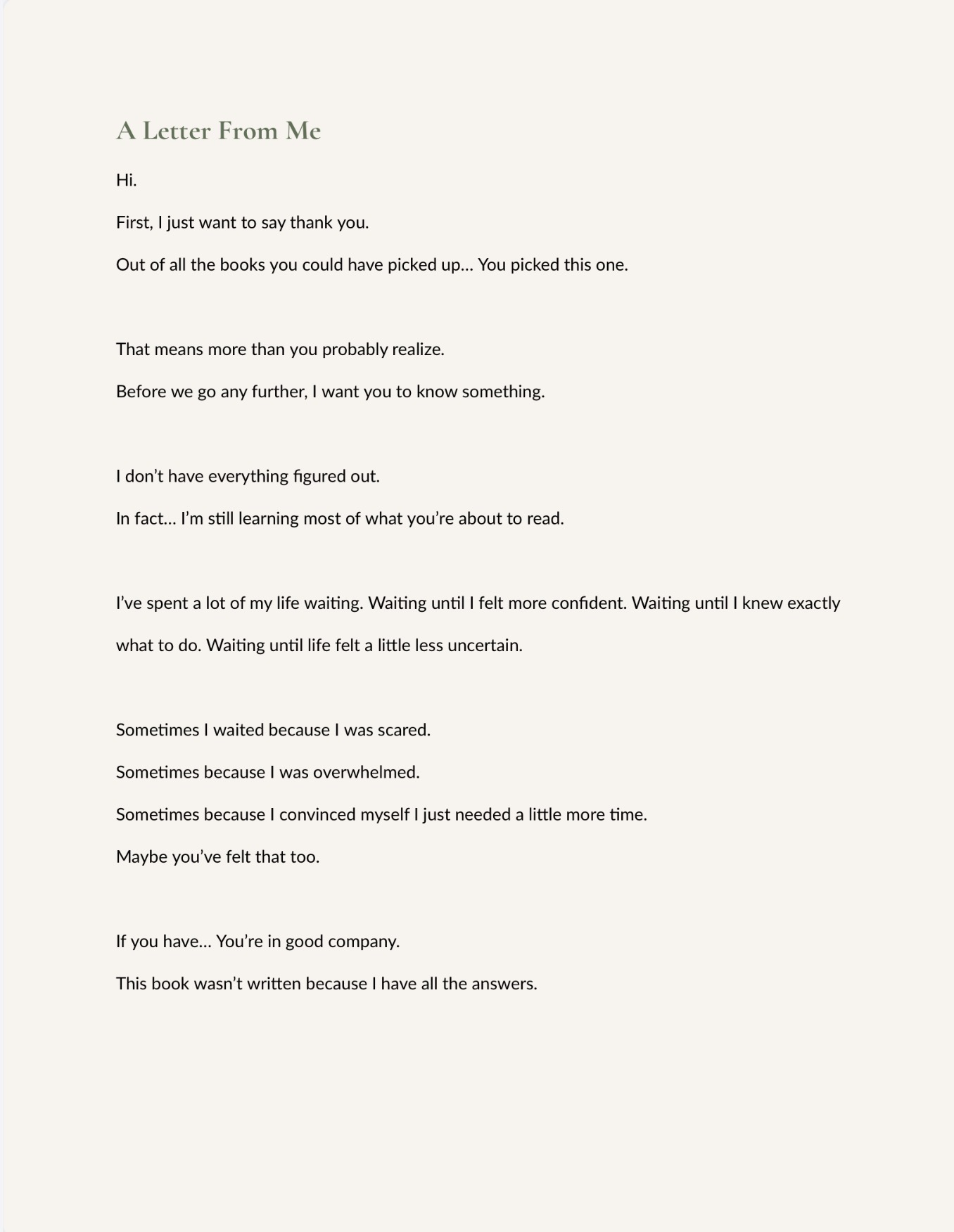 A Letter From Me